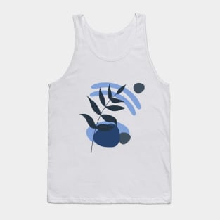 Diseño Abstracto en Azul Tank Top